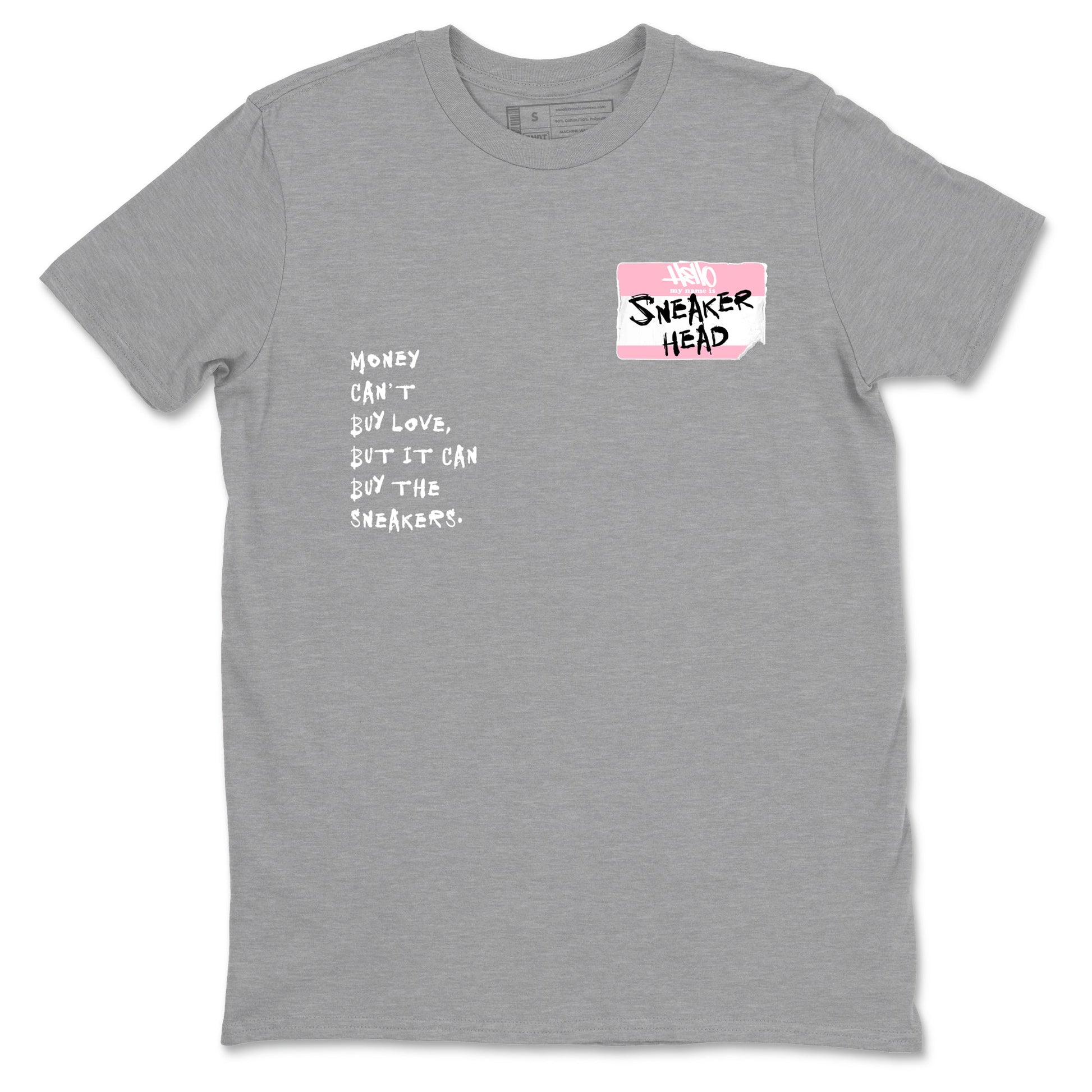 Sneaker match tees – Sneaker Tees To Match Air Jordan 5 Medium Soft Pink Shoes – Sneakerhead Badge Tee Heather Grey 2