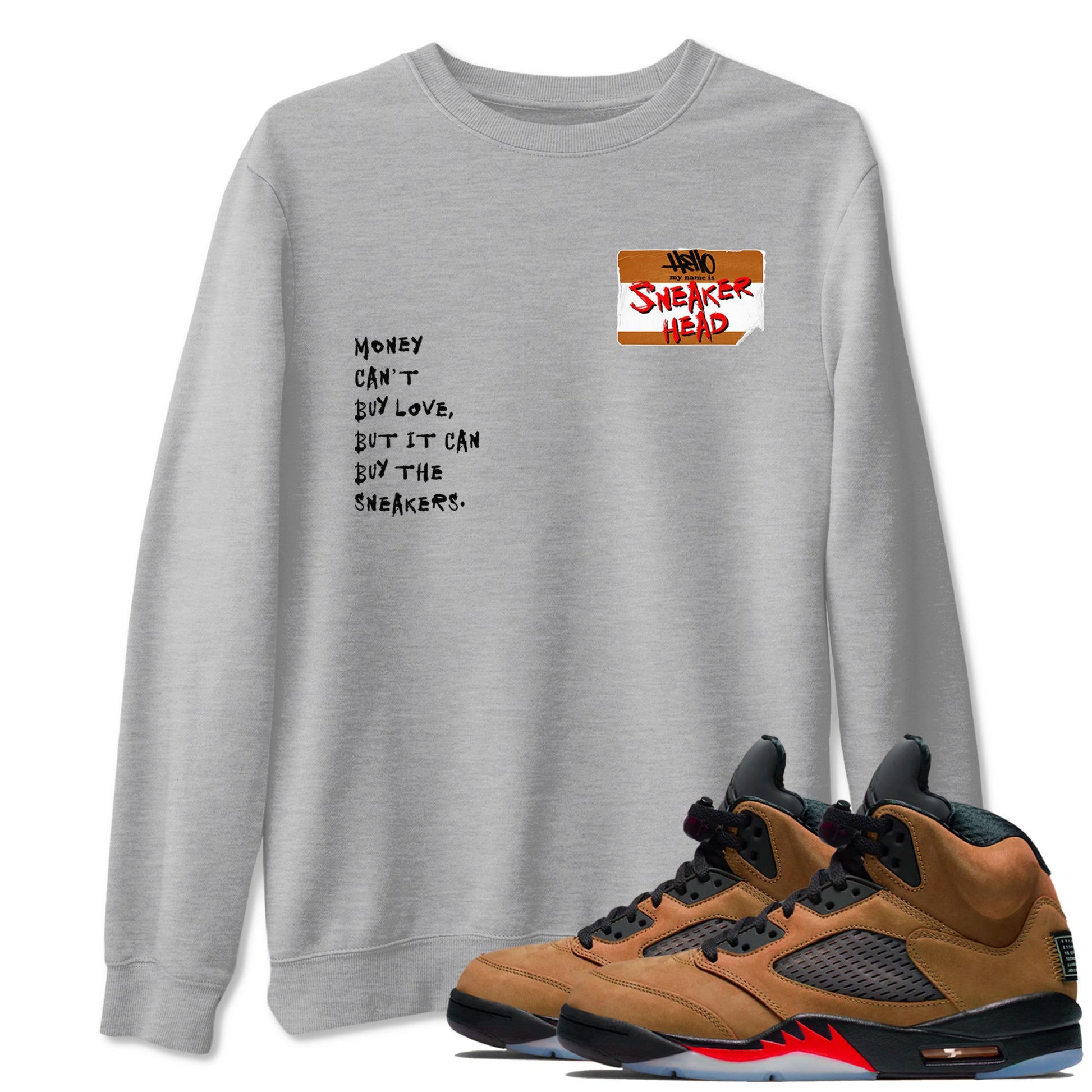 5s Archaeo Brown shirts to match jordans Sneakerhead Badge sneaker match tees Air Jordan 5 Archaeo Brown match shoes to clothes SNRT Sneaker Tees unisex cotton Heather Grey 1 shirts