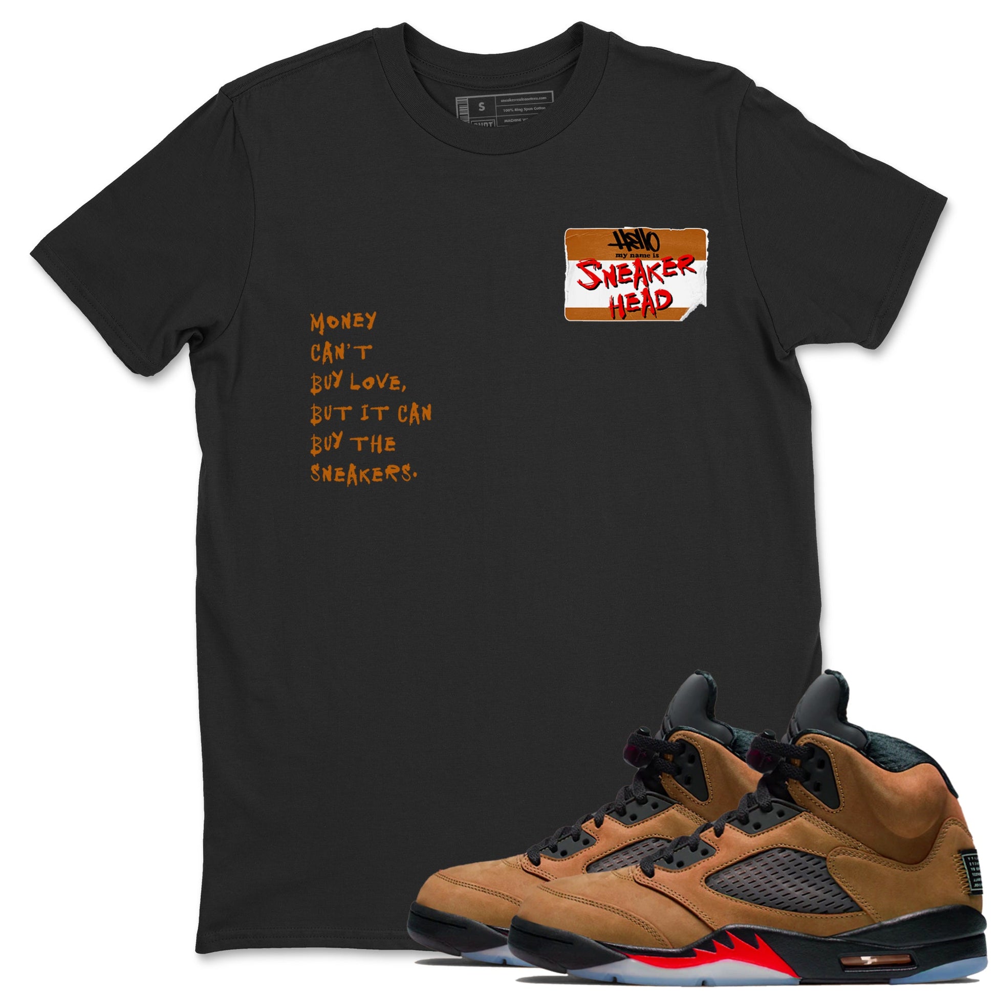 5s Archaeo Brown shirts to match jordans Sneakerhead Badge sneaker match tees Air Jordan 5 Archaeo Brown match shoes to clothes SNRT Sneaker Tees unisex cotton Black 1 shirts
