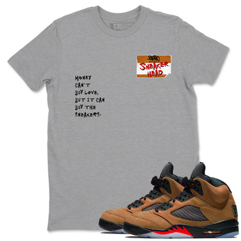 5s Archaeo Brown shirts to match jordans Sneakerhead Badge sneaker match tees Air Jordan 5 Archaeo Brown match shoes to clothes SNRT Sneaker Tees unisex cotton Heather Grey 1 shirts