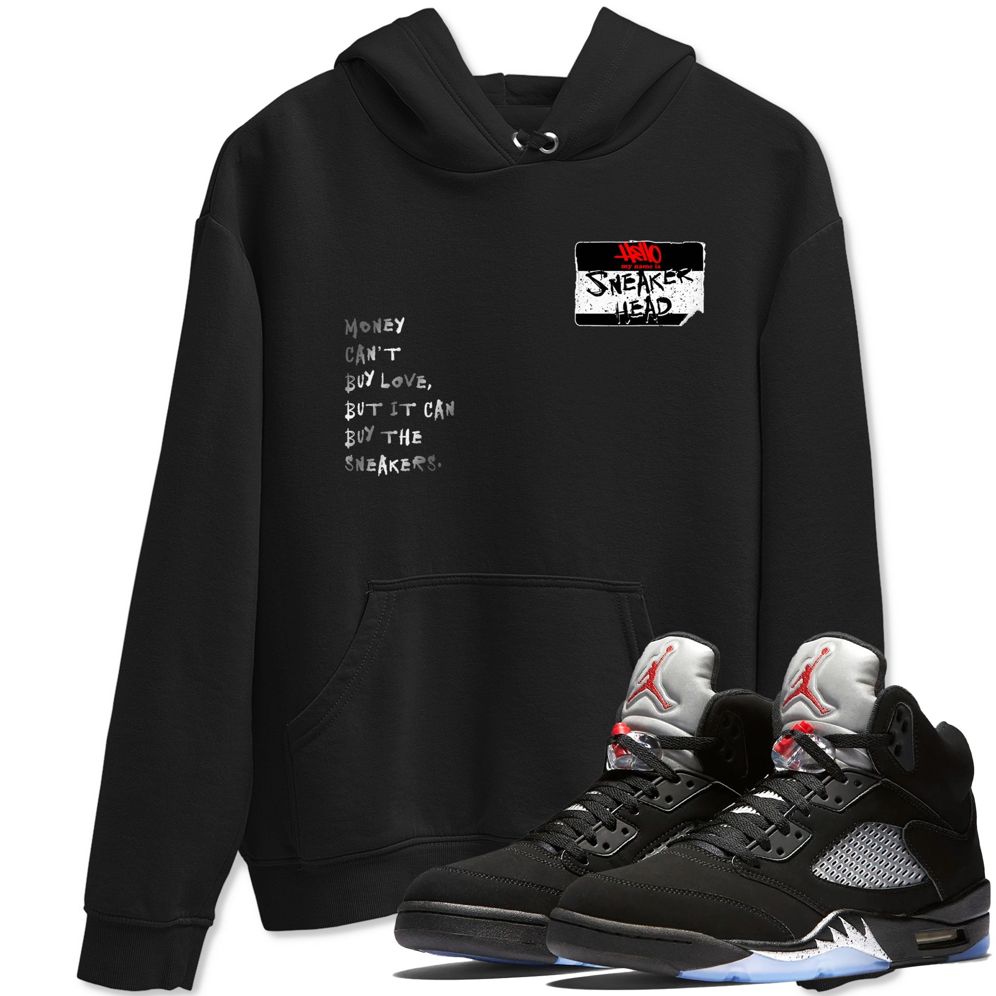 5s Black Metallic Reimagined shirts to match jordans Sneakerhead Badge best t shirts to wear with jordans AJ5 Retro OG Reimagined match shoes to clothes SNRT Sneaker Tees unisex cotton Black 1 shirts