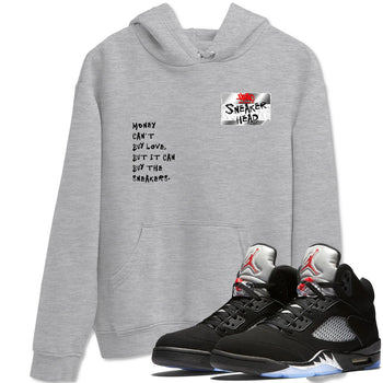 5s Black Metallic Reimagined shirts to match jordans Sneakerhead Badge best t shirts to wear with jordans AJ5 Retro OG Reimagined match shoes to clothes SNRT Sneaker Tees unisex cotton Heather Grey 1 shirts