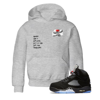 5s Black Metallic Reimagined shirts to match jordans Sneakerhead Badge best t shirts to wear with jordans AJ5 Retro OG Reimagined match shoes to clothes SNRT Sneaker Tees Youth Baby Heather Grey 1 tee