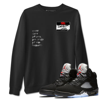 5s Black Metallic Reimagined shirts to match jordans Sneakerhead Badge best t shirts to wear with jordans AJ5 Retro OG Reimagined match shoes to clothes SNRT Sneaker Tees unisex cotton Black 1 shirts