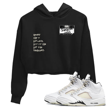 5s Sail shirt to match jordans Sneakerhead Badge sneaker tees Air Jordan 5 Sail SNRT Sneaker Release Tees Black 1 crop length shirt