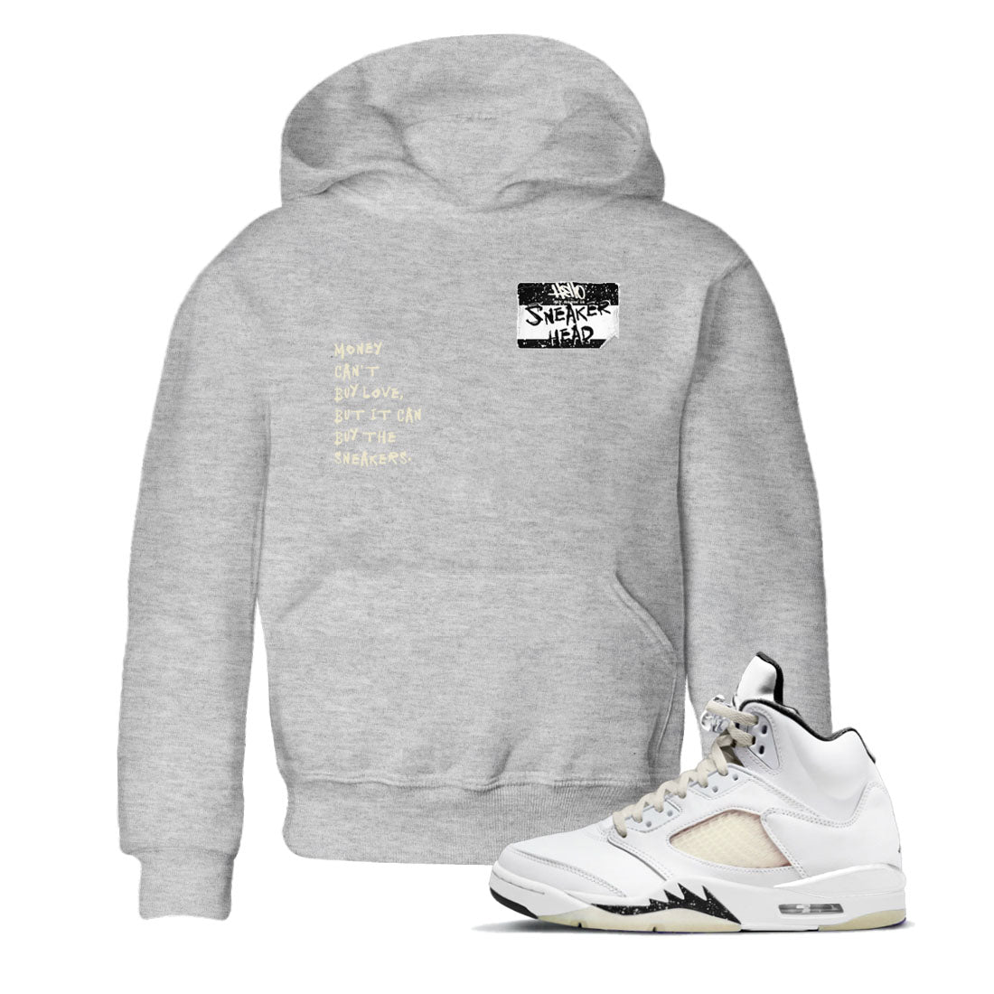 5s Sail shirt to match jordans Sneakerhead Badge sneaker tees Air Jordan 5 Sail SNRT sneaker release tees baby toddler Heather Grey 1 cotton Shirt