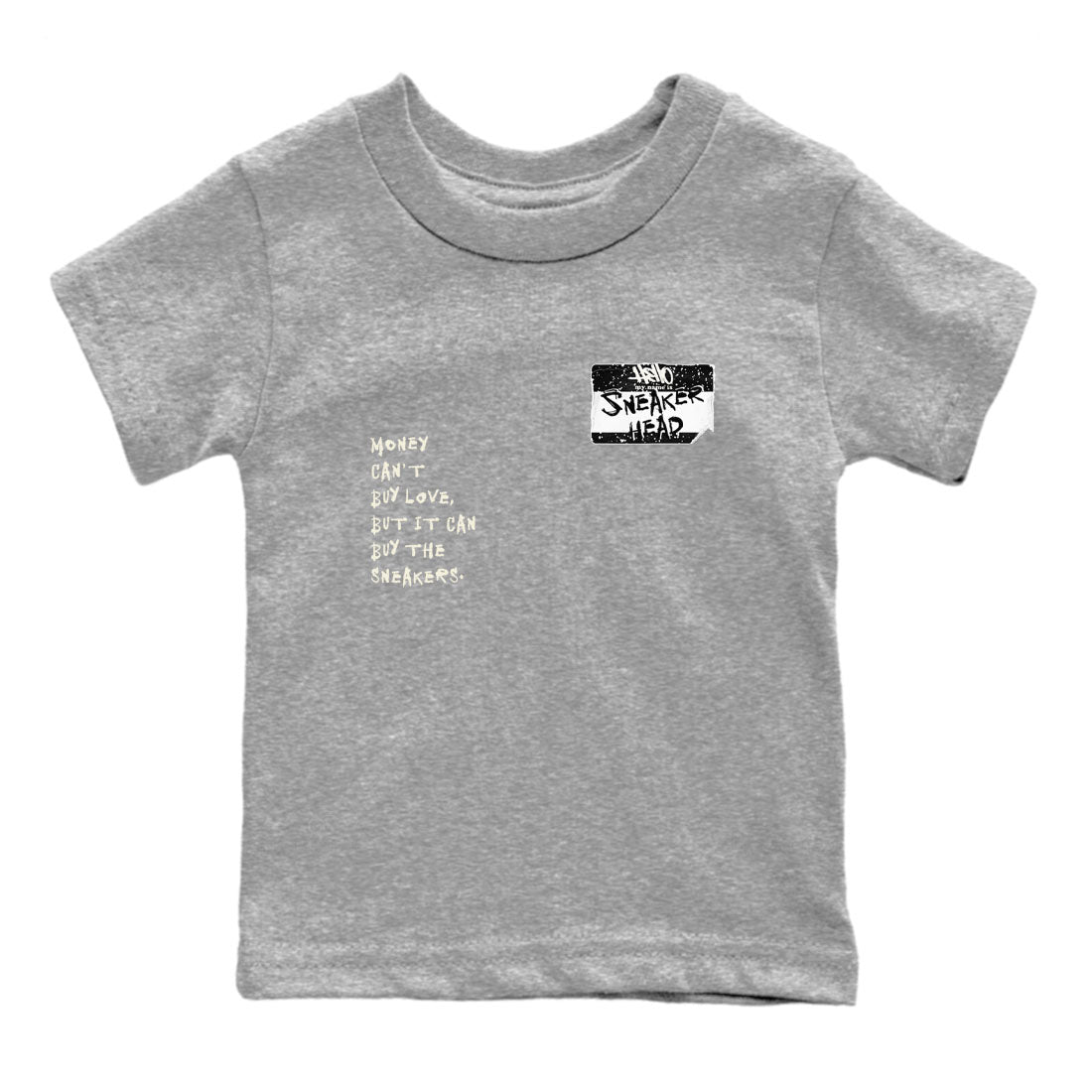 5s Sail shirt to match jordans Sneakerhead Badge sneaker tees Air Jordan 5 Sail SNRT sneaker release tees baby toddler Heather Grey 2 cotton Shirt