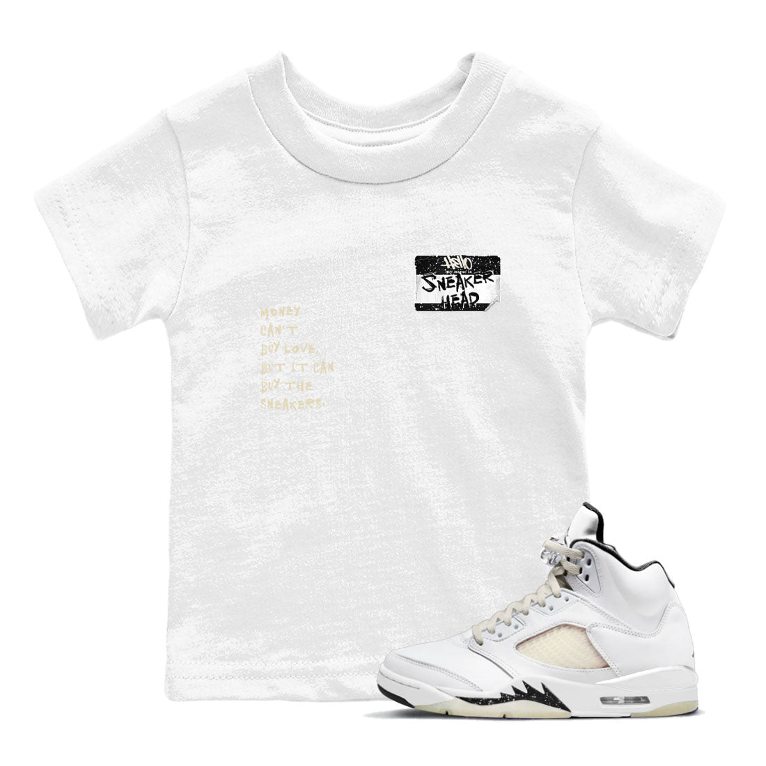 5s Sail shirt to match jordans Sneakerhead Badge sneaker tees Air Jordan 5 Sail SNRT sneaker release tees baby toddler White 1 cotton Shirt