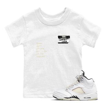 5s Sail shirt to match jordans Sneakerhead Badge sneaker tees Air Jordan 5 Sail SNRT sneaker release tees baby toddler White 1 cotton Shirt