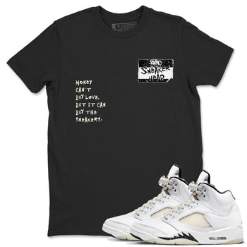 5s Sail shirt to match jordans Sneakerhead Badge sneaker tees Air Jordan 5 Sail SNRT Sneaker Release Tees unisex cotton Black 1 crew neck shirt
