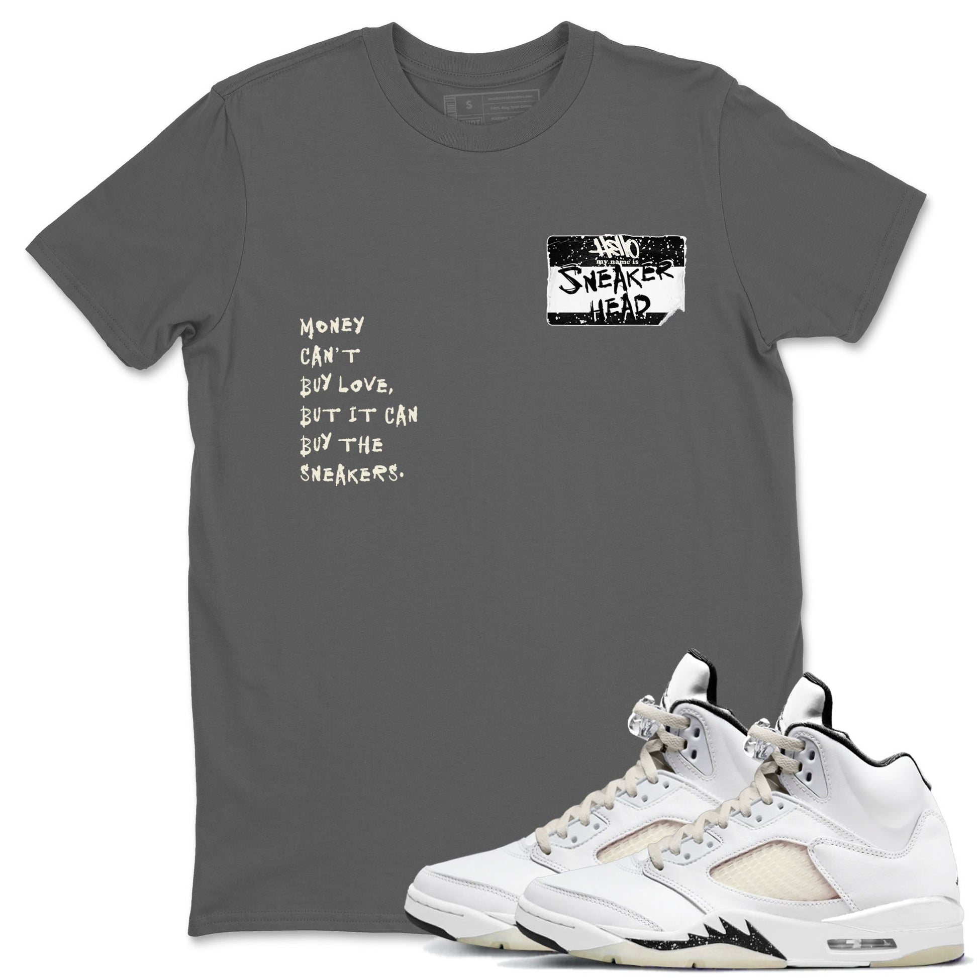 5s Sail shirt to match jordans Sneakerhead Badge sneaker tees Air Jordan 5 Sail SNRT Sneaker Release Tees unisex cotton Cool Grey 1 crew neck shirt