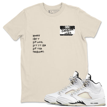 5s Sail shirt to match jordans Sneakerhead Badge sneaker tees Air Jordan 5 Sail SNRT Sneaker Release Tees unisex cotton Natural 1 crew neck shirt