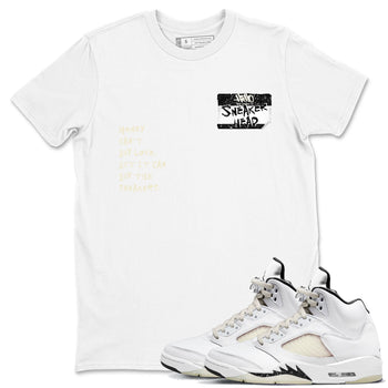 5s Sail shirt to match jordans Sneakerhead Badge sneaker tees Air Jordan 5 Sail SNRT Sneaker Release Tees unisex cotton White 1 crew neck shirt