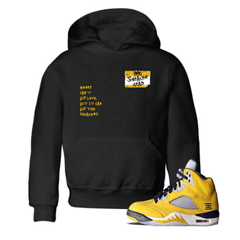Sneakerhead Badge baby and kids t-shirt crafted for little sneakerheads to shine with the Air Jordan 5 Tokyo sneakers, displayed in Black 1.