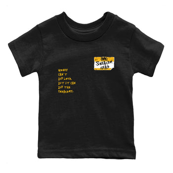 Sneakerhead Badge baby and kids t-shirt crafted for little sneakerheads to shine with the Air Jordan 5 Tokyo sneakers, displayed in Black 2.