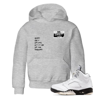 5s White Black shirts to match jordans Sneakerhead Badge sneaker match tees Air Jordan 5 White Black match shoes to clothes SNRT Sneaker Tees Youth Baby Heather Grey 1 tee