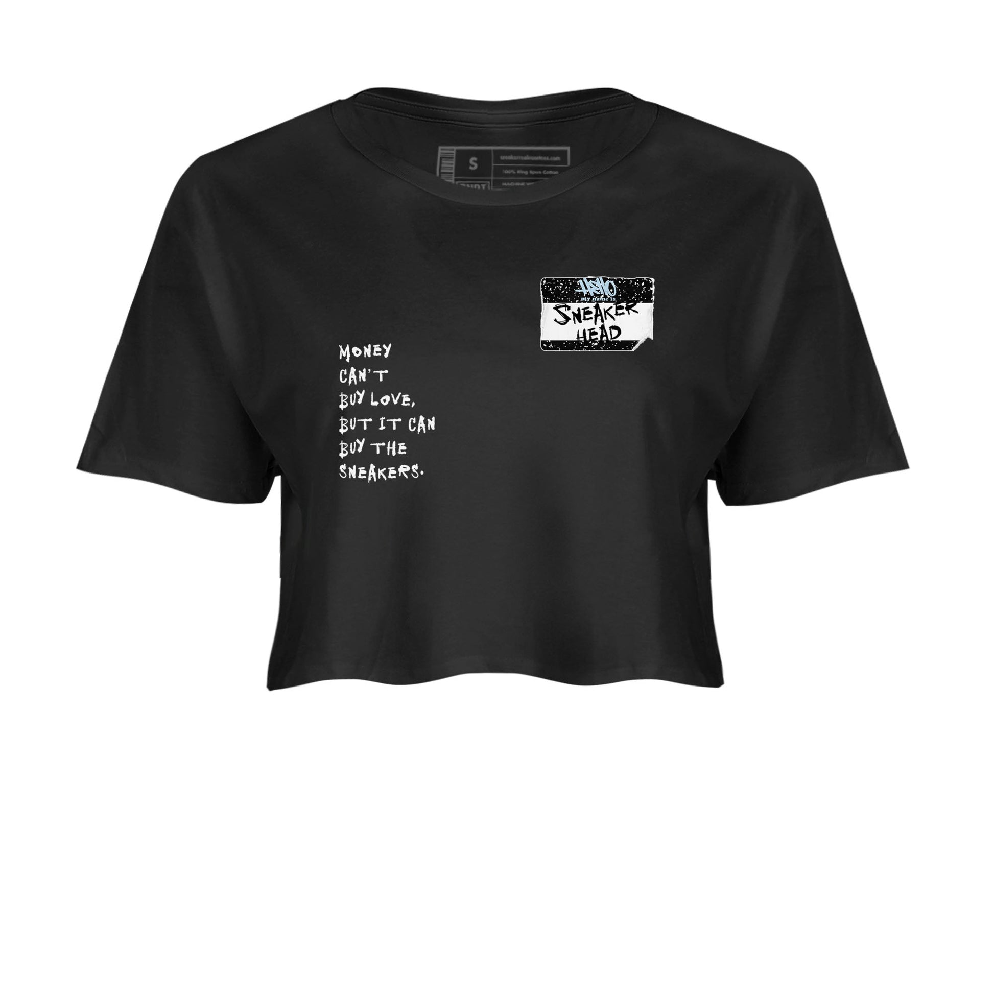 6s White Black shirt to match jordans Sneakerhead Badge sneaker tees Air Jordan 6 White Black SNRT Sneaker Release Tees Black 2 crop length shirt