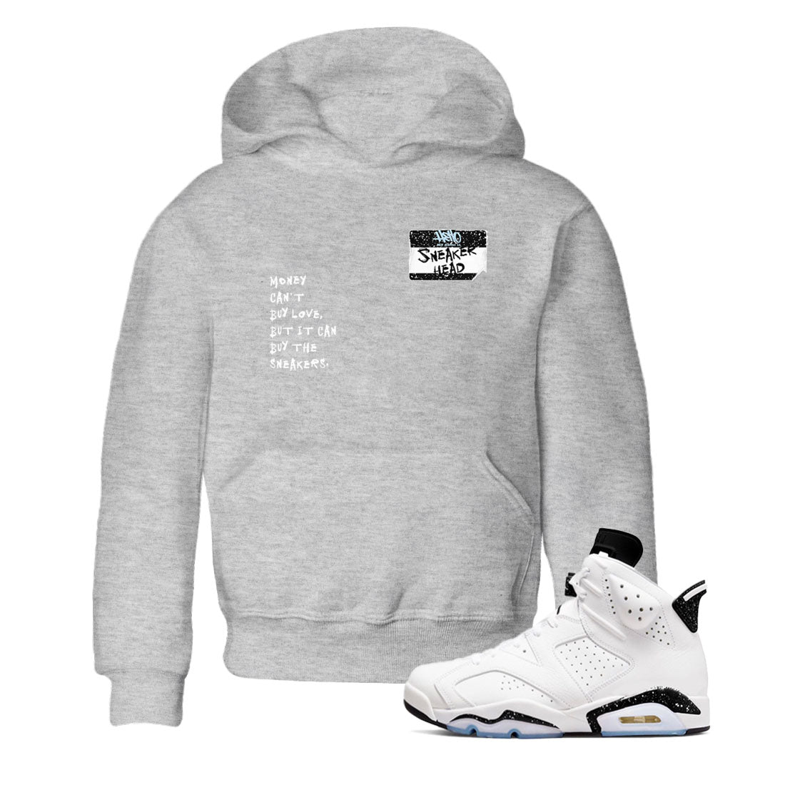 6s White Black shirt to match jordans Sneakerhead Badge sneaker tees Air Jordan 6 White Black SNRT sneaker release tees baby toddler Heather Grey 1 cotton Shirt
