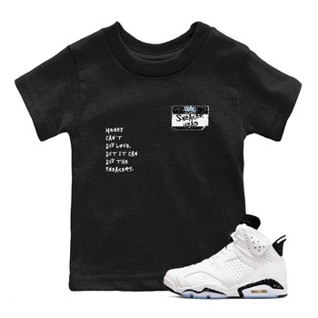 6s White Black shirt to match jordans Sneakerhead Badge sneaker tees Air Jordan 6 White Black SNRT sneaker release tees baby toddler Black 1 cotton Shirt