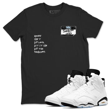 6s White Black shirt to match jordans Sneakerhead Badge sneaker tees Air Jordan 6 White Black SNRT Sneaker Release Tees unisex cotton Black 1 crew neck shirt