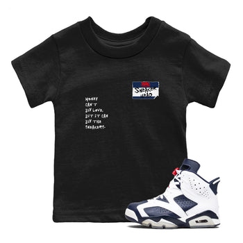 6s White And Midnight Navy shirts to match jordans Sneakerhead Badge sneaker match tees Air Jordan 6 White And Midnight Navy SNRT Sneaker Release Tees Youth Baby Black 1 crew neck shirts