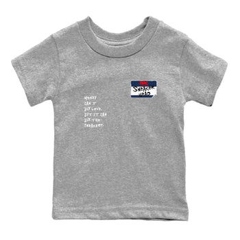 6s White And Midnight Navy shirts to match jordans Sneakerhead Badge sneaker match tees Air Jordan 6 White And Midnight Navy SNRT Sneaker Release Tees Youth Baby Heather Grey 2 crew neck shirts