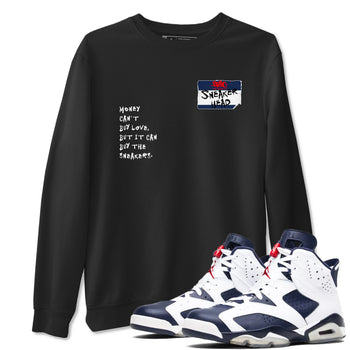 6s White And Midnight Navy shirts to match jordans Sneakerhead Badge sneaker match tees Air Jordan 6 White And Midnight Navy SNRT Sneaker Release Tees unisex cotton Black 1 crew neck shirts