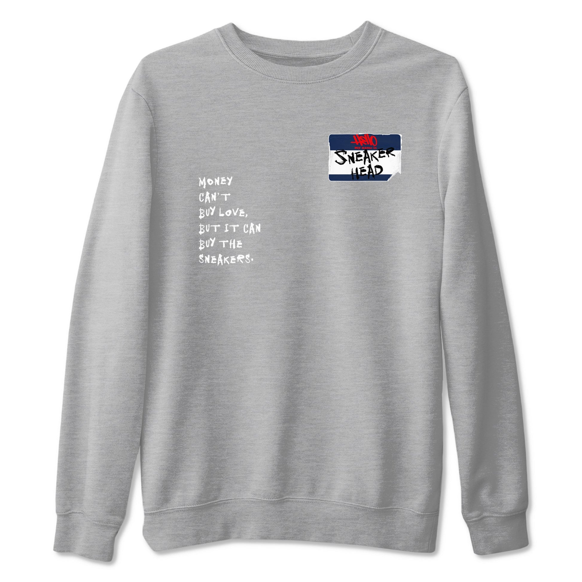 6s White And Midnight Navy shirts to match jordans Sneakerhead Badge sneaker match tees Air Jordan 6 White And Midnight Navy SNRT Sneaker Release Tees unisex cotton Heather Grey 2 crew neck shirts