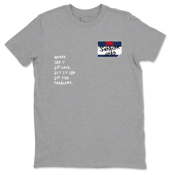 6s White And Midnight Navy shirts to match jordans Sneakerhead Badge sneaker match tees Air Jordan 6 White And Midnight Navy SNRT Sneaker Release Tees unisex cotton Heather Grey 2 crew neck shirts