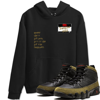9s Olive shirts to match jordans Sneakerhead Badge sneaker match tees Air Jordan 9 Olive match shoes to clothes SNRT Sneaker Tees unisex cotton Black 1 shirts
