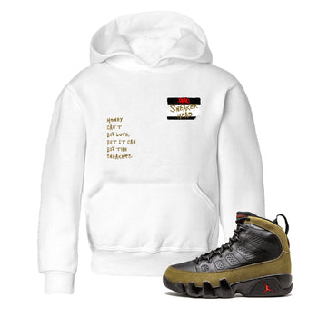 9s Olive shirts to match jordans Sneakerhead Badge sneaker match tees Air Jordan 9 Olive match shoes to clothes SNRT Sneaker Tees Youth Baby White 1 tee
