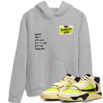 Sneakerhead Badge sneaker match t-shirt styled to complete your fit with the Jordan Jumpman Jack Travis Scott Bright Cactus sneakers, shown in Heather Grey 1.
