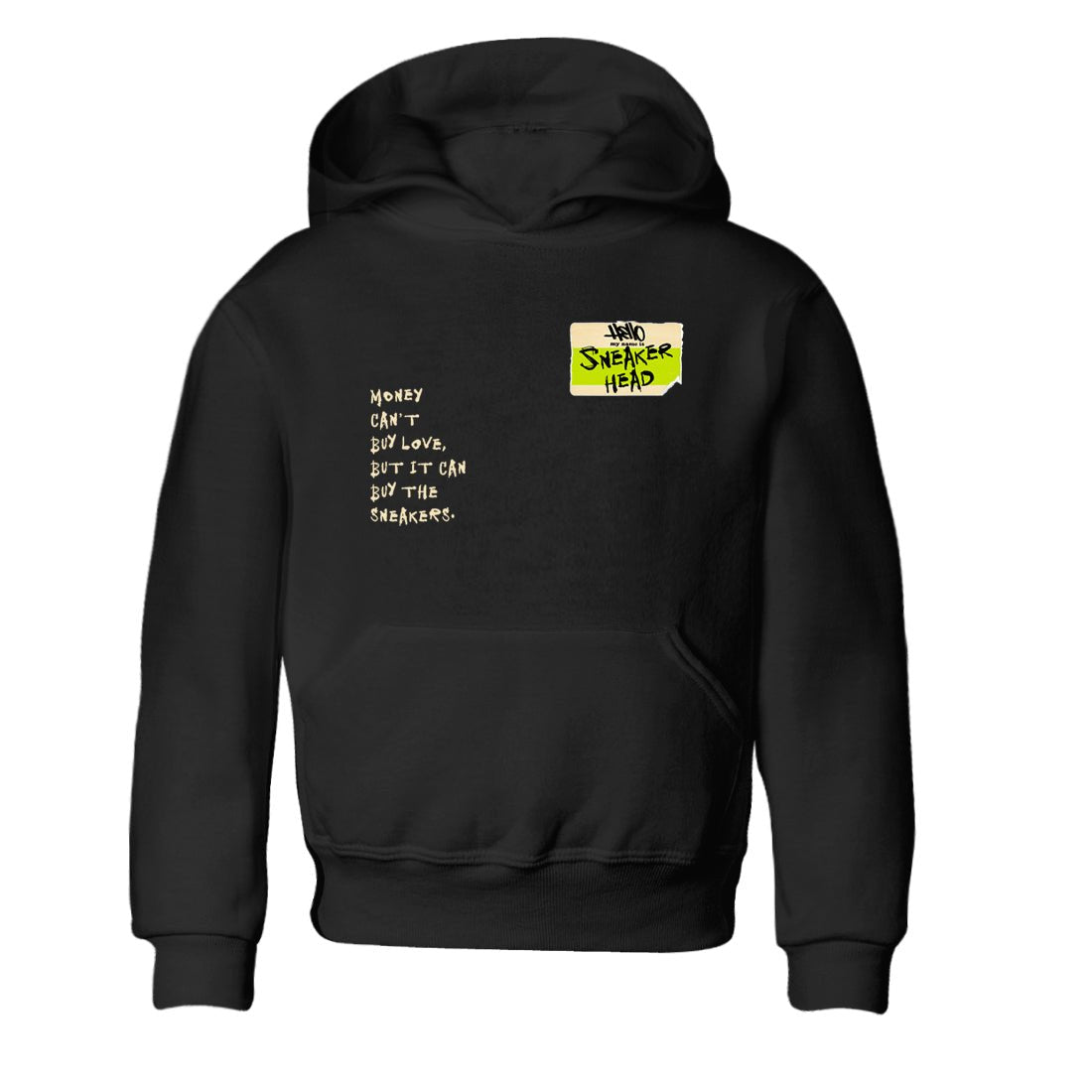 Sneakerhead Badge baby and kids t-shirt crafted for little sneakerheads to shine with the Jordan Jumpman Jack Travis Scott Bright Cactus sneakers, displayed in Black 2.