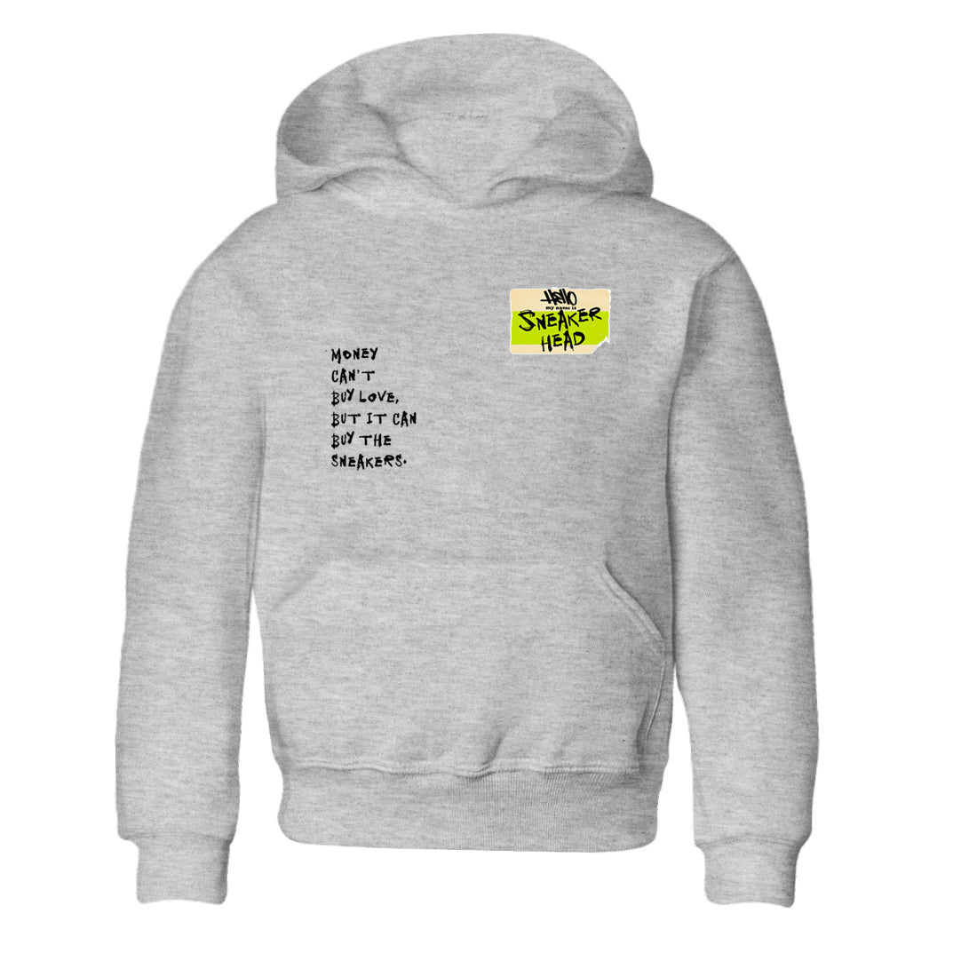 Sneakerhead Badge baby and kids t-shirt crafted for little sneakerheads to shine with the Jordan Jumpman Jack Travis Scott Bright Cactus sneakers, displayed in Heather Grey 2.