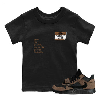 Jordan Jumpman Jack TR Travis Scott Dark Mocha shirts to match jordans Sneakerhead Badge sneaker match tees Jordan Jumpman Jack Travis Scott Dark Mocha match shoes to clothes SNRT Sneaker Tees Youth Baby Black 1 tee