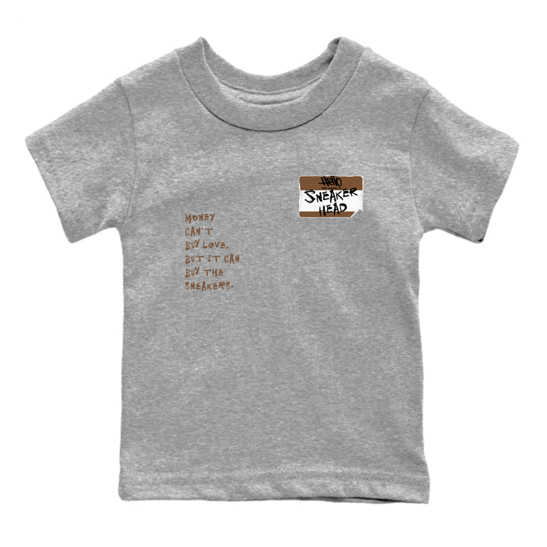 Jordan Jumpman Jack TR Travis Scott Dark Mocha shirts to match jordans Sneakerhead Badge sneaker match tees Jordan Jumpman Jack Travis Scott Dark Mocha match shoes to clothes SNRT Sneaker Tees Youth Baby Heather Grey 2 tee