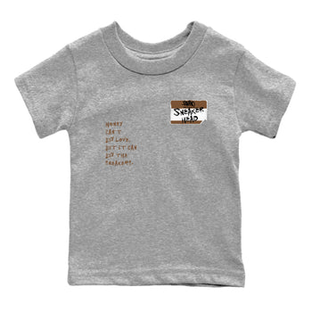 Jordan Jumpman Jack TR Travis Scott Dark Mocha shirts to match jordans Sneakerhead Badge sneaker match tees Jordan Jumpman Jack Travis Scott Dark Mocha match shoes to clothes SNRT Sneaker Tees Youth Baby Heather Grey 2 tee