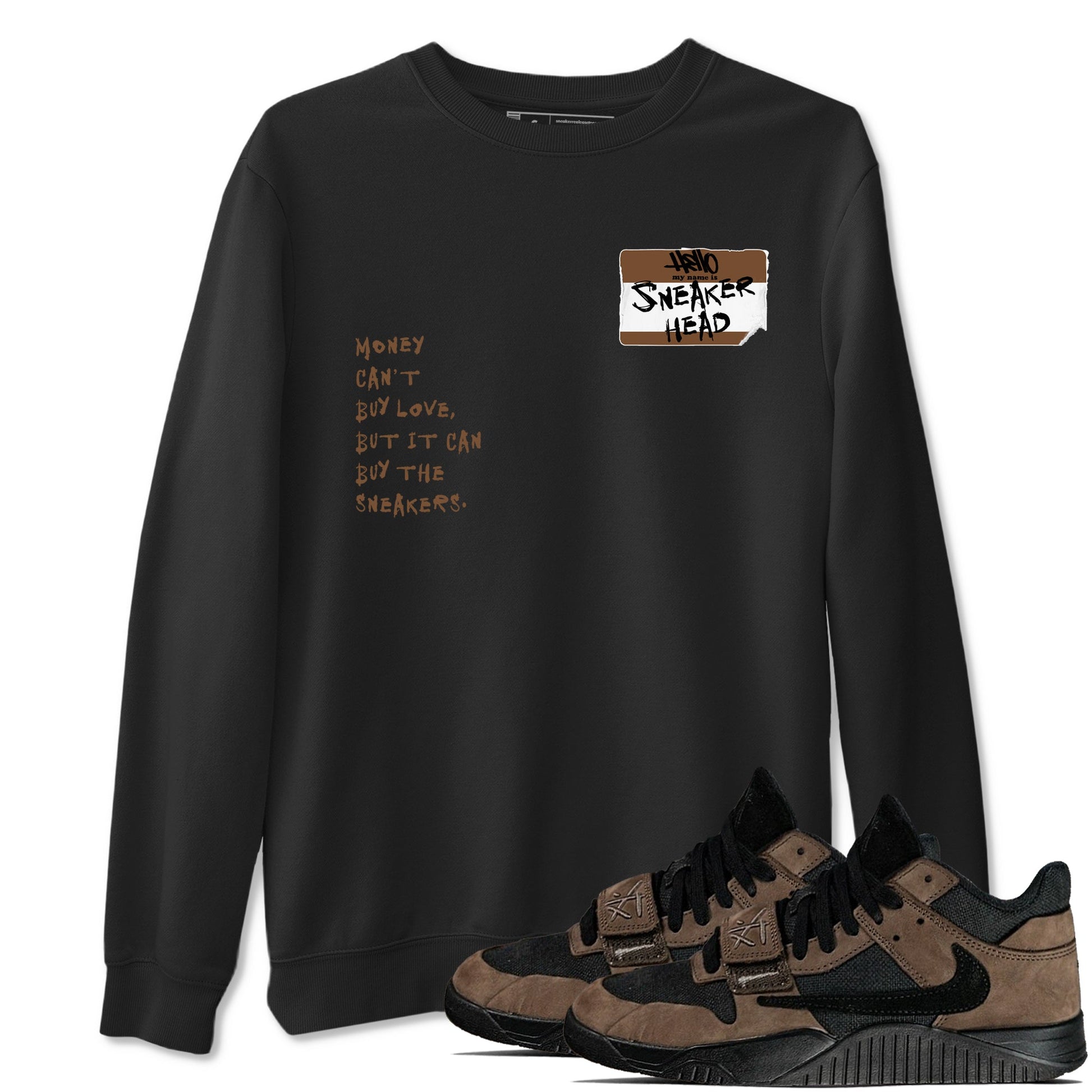 Jordan Jumpman Jack TR Travis Scott Dark Mocha shirts to match jordans Sneakerhead Badge sneaker match tees Jordan Jumpman Jack Travis Scott Dark Mocha match shoes to clothes SNRT Sneaker Tees unisex cotton Black 1 shirts