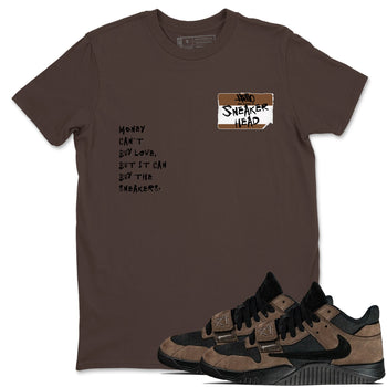 Jordan Jumpman Jack TR Travis Scott Dark Mocha shirts to match jordans Sneakerhead Badge sneaker match tees Jordan Jumpman Jack Travis Scott Dark Mocha match shoes to clothes SNRT Sneaker Tees unisex cotton Dark Chocolate 1 shirts