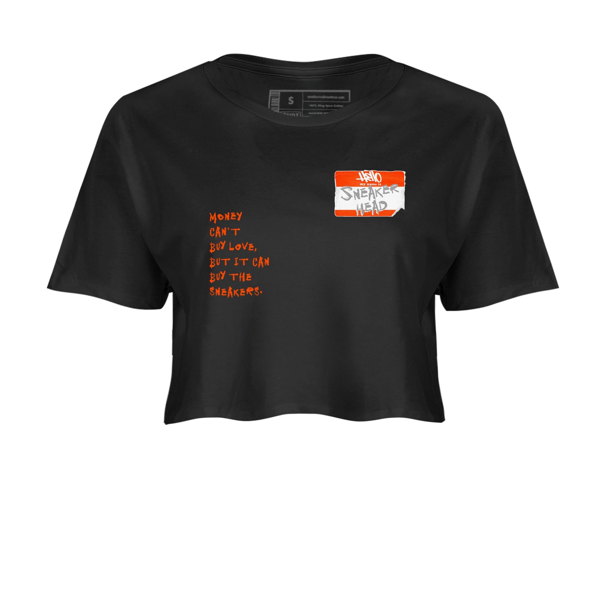 Air Max 1 OG '86 'Summit White and Cosmic Clay shirts to match jordans Sneakerhead Badge sneaker match tees Air Max 1 Cosmic Clay match shoes to clothes SNRT Sneaker Tees unisex cotton Black 2 crop tee