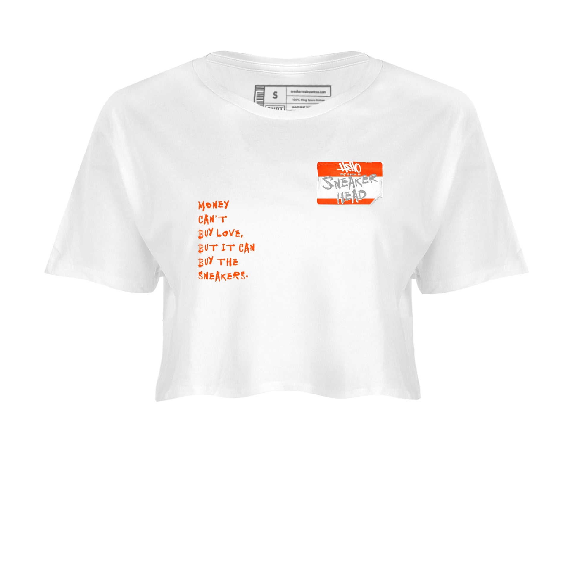 Air Max 1 OG '86 'Summit White and Cosmic Clay shirts to match jordans Sneakerhead Badge sneaker match tees Air Max 1 Cosmic Clay match shoes to clothes SNRT Sneaker Tees unisex cotton White 2 crop tee