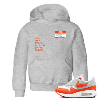 Air Max 1 OG '86 'Summit White and Cosmic Clay shirts to match jordans Sneakerhead Badge sneaker match tees Air Max 1 Cosmic Clay match shoes to clothes SNRT Sneaker Tees Youth Baby Heather Grey 1 tee