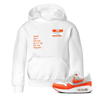 Air Max 1 OG '86 'Summit White and Cosmic Clay shirts to match jordans Sneakerhead Badge sneaker match tees Air Max 1 Cosmic Clay match shoes to clothes SNRT Sneaker Tees Youth Baby White 1 tee