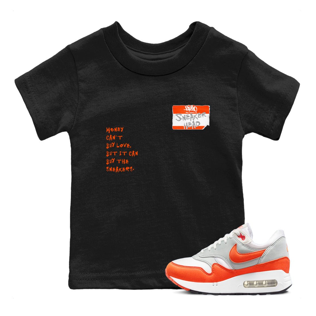 Air Max 1 OG '86 'Summit White and Cosmic Clay shirts to match jordans Sneakerhead Badge sneaker match tees Air Max 1 Cosmic Clay match shoes to clothes SNRT Sneaker Tees Youth Baby Black 1 tee