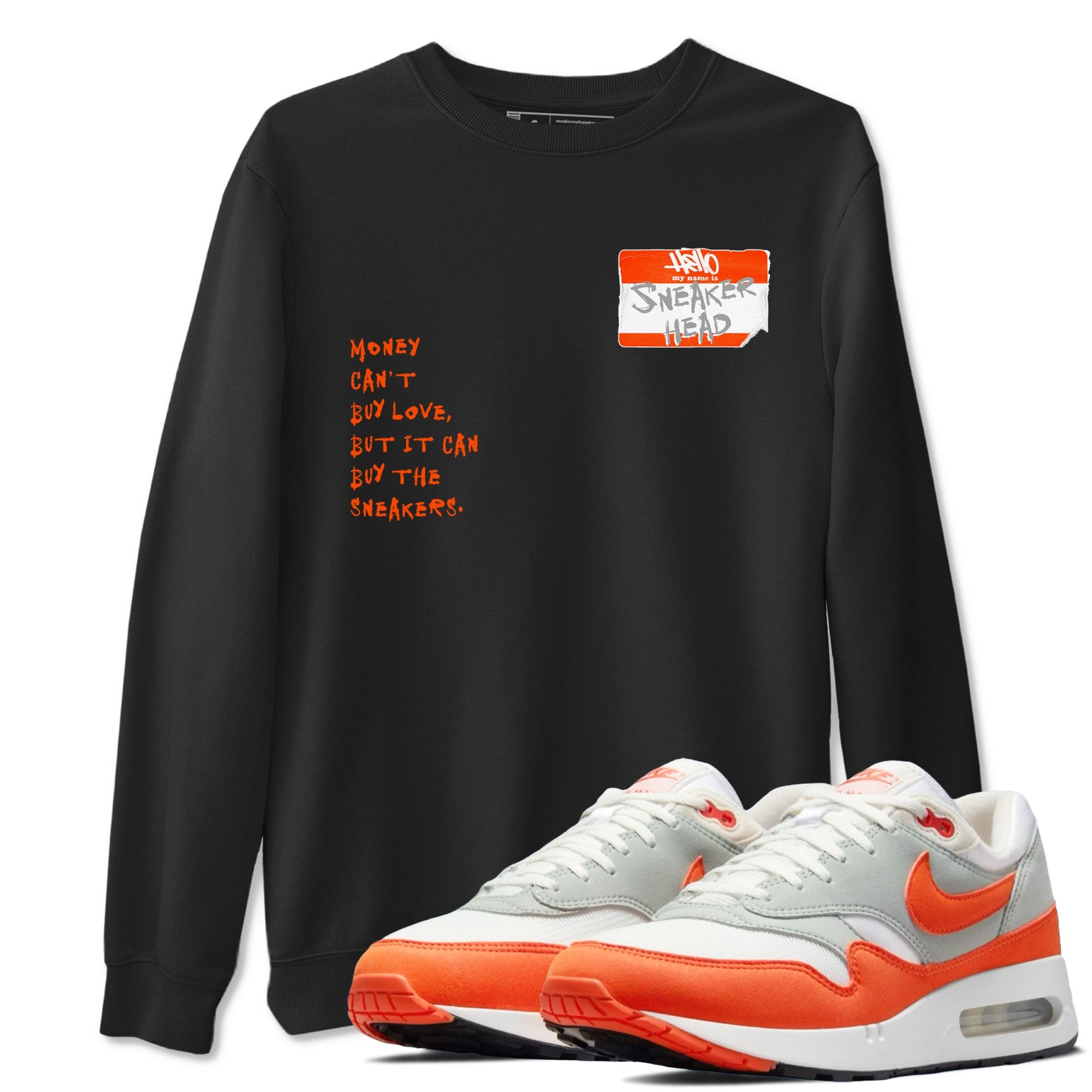 Air Max 1 OG '86 'Summit White and Cosmic Clay shirts to match jordans Sneakerhead Badge sneaker match tees Air Max 1 Cosmic Clay match shoes to clothes SNRT Sneaker Tees unisex cotton Black 1 shirts