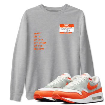 Air Max 1 OG '86 'Summit White and Cosmic Clay shirts to match jordans Sneakerhead Badge sneaker match tees Air Max 1 Cosmic Clay match shoes to clothes SNRT Sneaker Tees unisex cotton Heather Grey 1 shirts