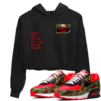 Air Max 90 Duck Camo shirts to match jordans Sneakerhead Badge sneaker match tees Air Max 90 Reverse Duck Camo match shoes to clothes SNRT Sneaker Tees unisex cotton Black 1 crop tee