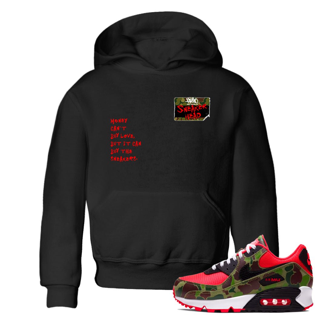 Air Max 90 Duck Camo shirts to match jordans Sneakerhead Badge sneaker match tees Air Max 90 Reverse Duck Camo match shoes to clothes SNRT Sneaker Tees Youth Baby Black 1 tee