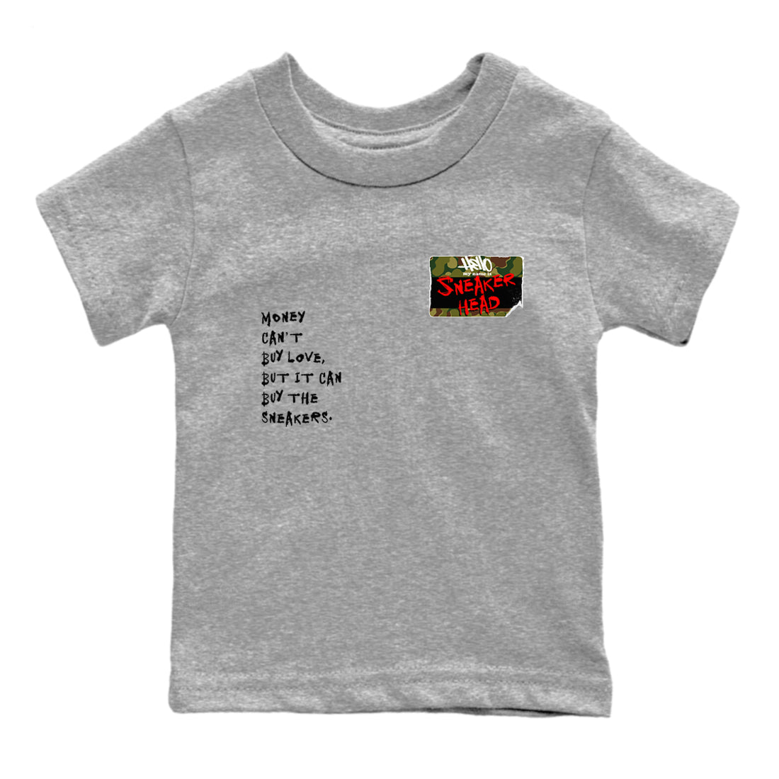 Air Max 90 Duck Camo shirts to match jordans Sneakerhead Badge sneaker match tees Air Max 90 Reverse Duck Camo match shoes to clothes SNRT Sneaker Tees Youth Baby Heather Grey 2 tee