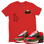 Air Max 90 Duck Camo shirts to match jordans Sneakerhead Badge sneaker match tees Air Max 90 Reverse Duck Camo match shoes to clothes SNRT Sneaker Tees unisex cotton Red 1 shirts